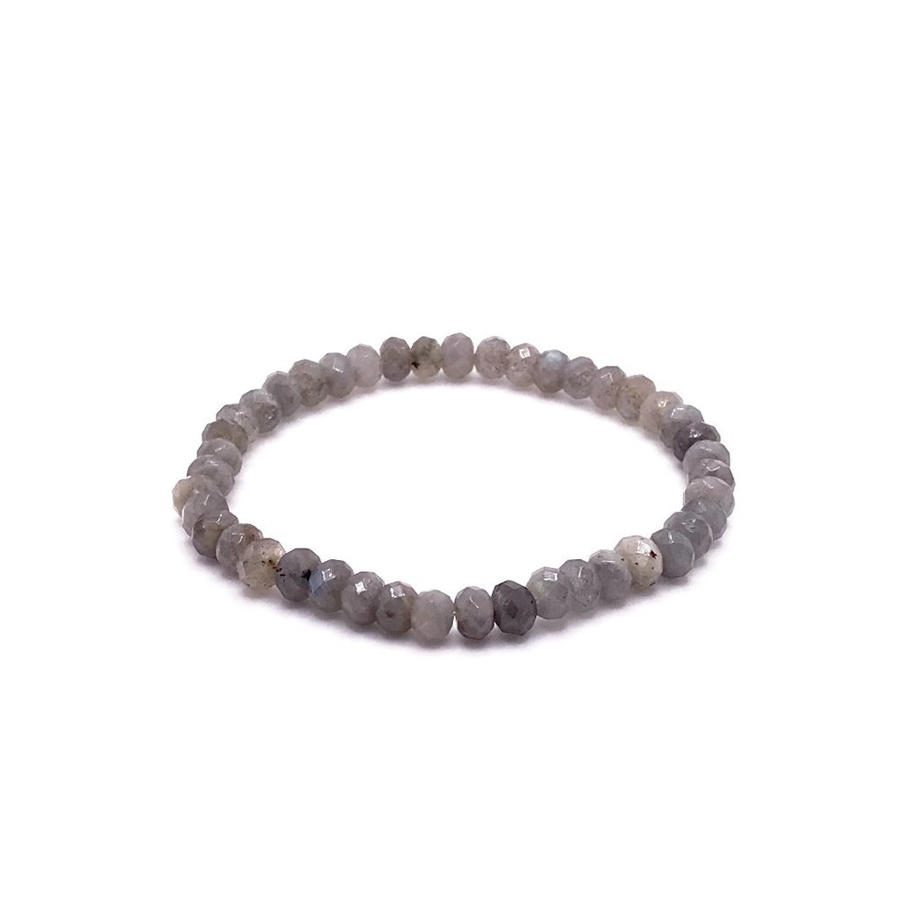 Labradorite Faceted Bead Stretch Bracelet